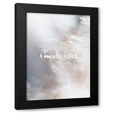 Goodnight Feathers Black Modern Wood Framed Art Print by Mi, Suki