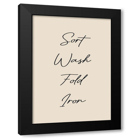 Sort-Wash-Iron-Fold Black Modern Wood Framed Art Print with Double Matting by Mi, Suki