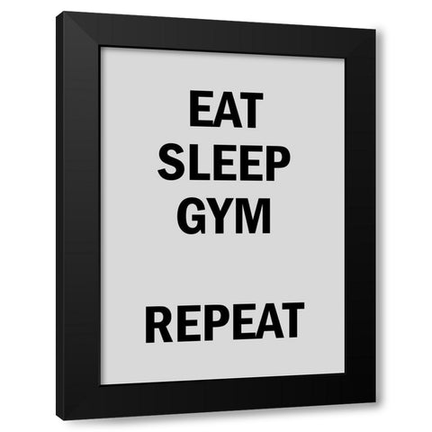 Gym Repeat Black Modern Wood Framed Art Print by Mi, Suki
