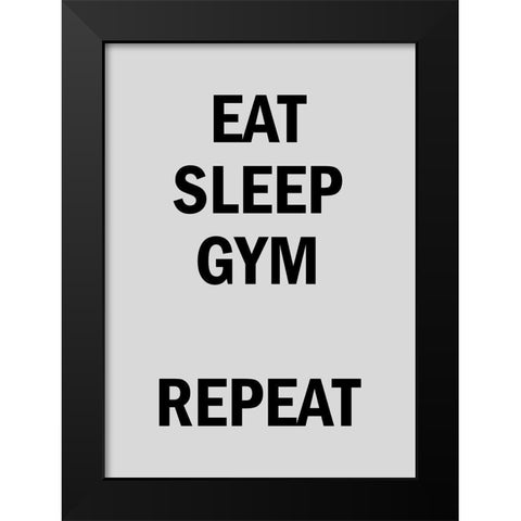 Gym Repeat Black Modern Wood Framed Art Print by Mi, Suki