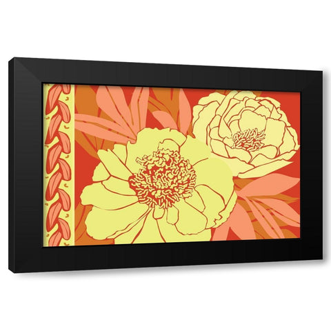 Color Bouquet II Black Modern Wood Framed Art Print with Double Matting by Art Licensing Studio