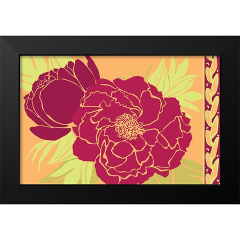 Color Bouquet III Black Modern Wood Framed Art Print by Art Licensing Studio
