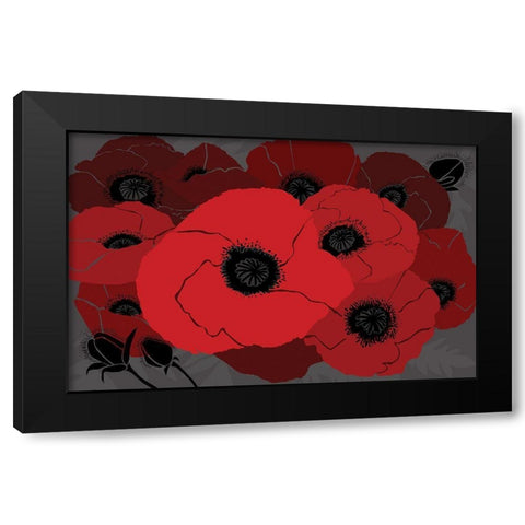Beautes Rouges I Black Modern Wood Framed Art Print with Double Matting by Art Licensing Studio
