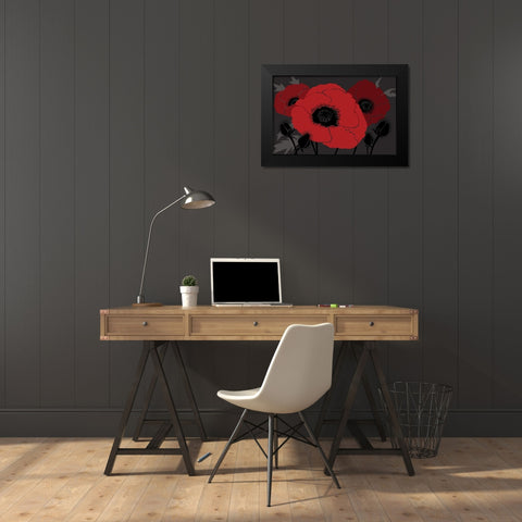 Beautes Rouges II Black Modern Wood Framed Art Print by Art Licensing Studio