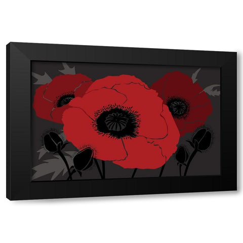 Beautes Rouges II Black Modern Wood Framed Art Print with Double Matting by Art Licensing Studio