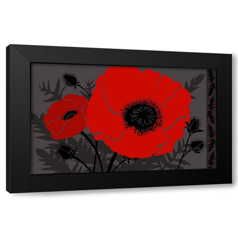 Beautes Rouges III Black Modern Wood Framed Art Print with Double Matting by Art Licensing Studio