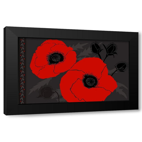 Beautes Rouges IV Black Modern Wood Framed Art Print by Art Licensing Studio