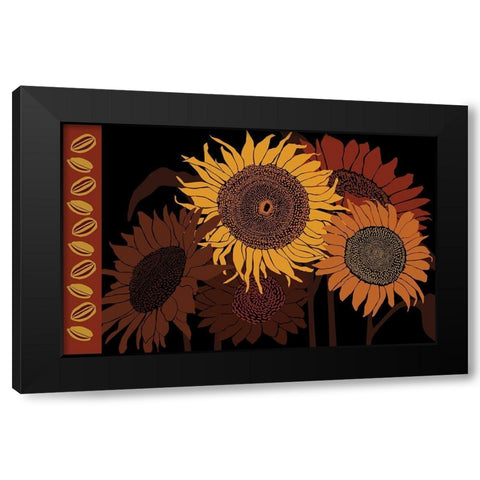 Tournesol II Black Modern Wood Framed Art Print with Double Matting by Art Licensing Studio