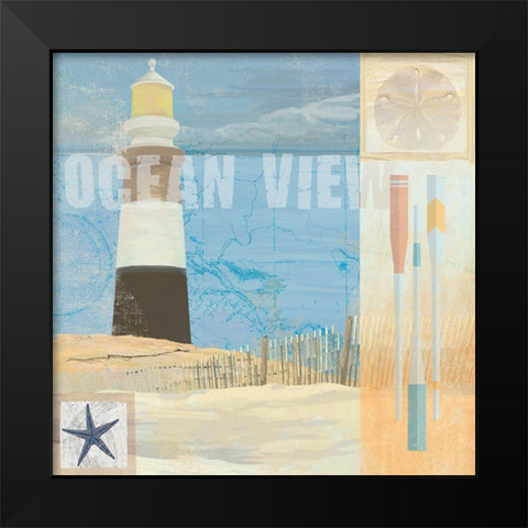 Coastal Beacon 1 Black Modern Wood Framed Art Print by Art Licensing Studio
