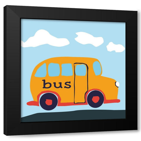 Bus Baba Black Modern Wood Framed Art Print by Art Licensing Studio