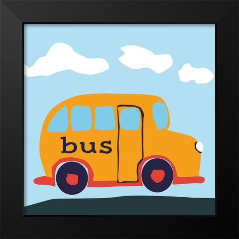Bus Baba Black Modern Wood Framed Art Print by Art Licensing Studio