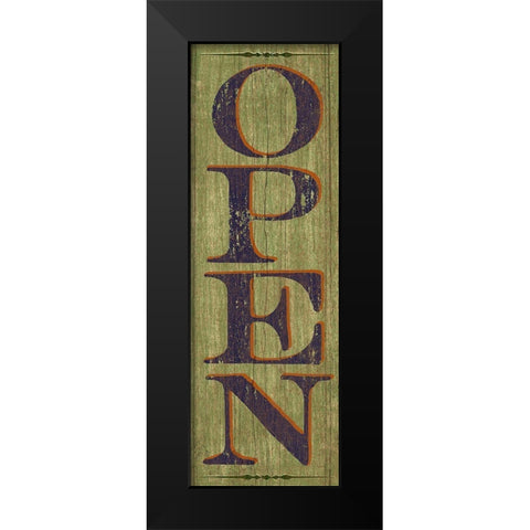 OPEN Sign 1 Black Modern Wood Framed Art Print by Art Licensing Studio
