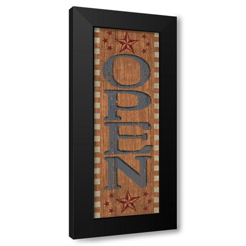 OPEN Sign 2 Black Modern Wood Framed Art Print with Double Matting by Art Licensing Studio