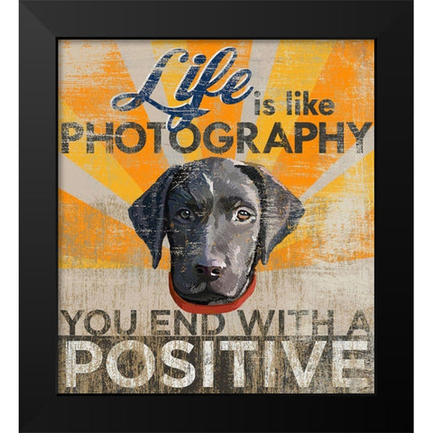 Dog days - Lab pup Black Modern Wood Framed Art Print by Art Licensing Studio