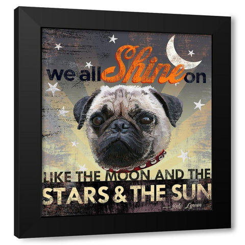 Dog Days - Pug pup Black Modern Wood Framed Art Print by Art Licensing Studio