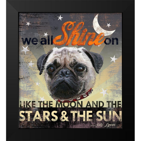 Dog Days - Pug pup Black Modern Wood Framed Art Print by Art Licensing Studio