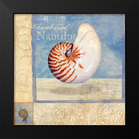 Ocean Beauties V Black Modern Wood Framed Art Print by Art Licensing Studio