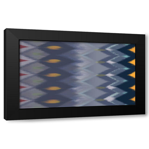 Windy Rug Pattern in Blues Black Modern Wood Framed Art Print with Double Matting by Art Licensing Studio