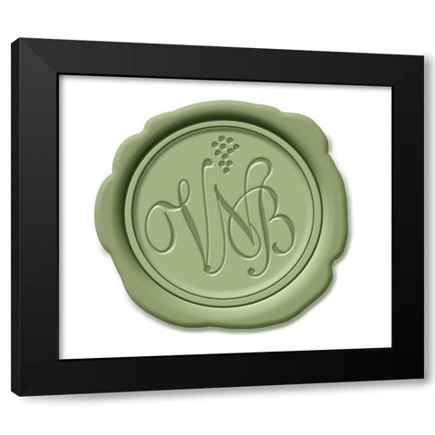 Wax Seal Verdot  Black Modern Wood Framed Art Print by Art Licensing Studio