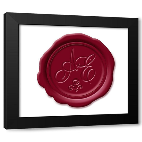Wax Seal Grenache  Black Modern Wood Framed Art Print by Art Licensing Studio