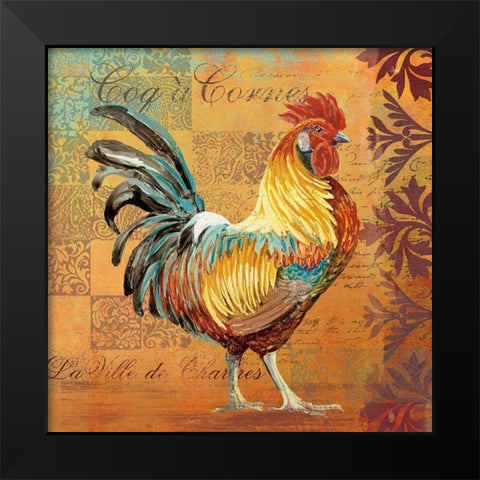 Coq Motifs I Black Modern Wood Framed Art Print by Art Licensing Studio