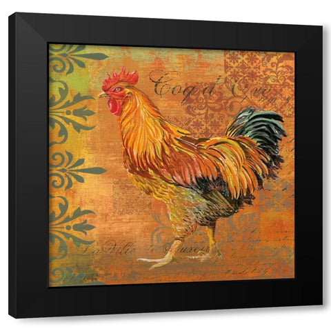 Coq Motifs II Black Modern Wood Framed Art Print by Art Licensing Studio