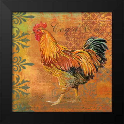 Coq Motifs II Black Modern Wood Framed Art Print by Art Licensing Studio