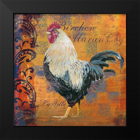 Coq Motifs III Black Modern Wood Framed Art Print by Art Licensing Studio