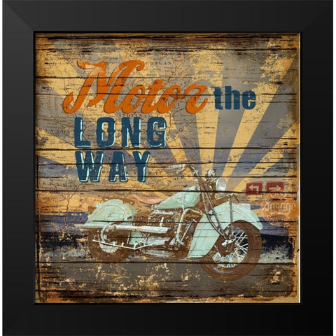 Motor the Way Black Modern Wood Framed Art Print by Art Licensing Studio
