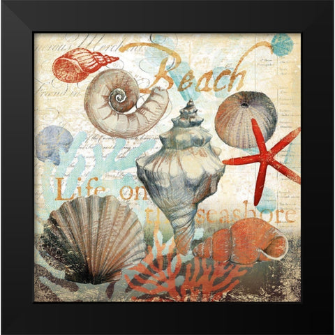 Shell Collector1 Black Modern Wood Framed Art Print by Art Licensing Studio