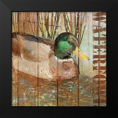 Open Season Mallard Black Modern Wood Framed Art Print by Art Licensing Studio