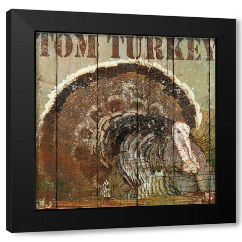 Open Season Turkey Black Modern Wood Framed Art Print by Art Licensing Studio