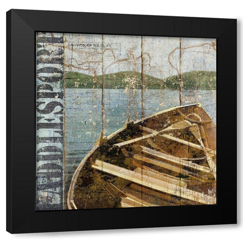 Open Season Row Boat Black Modern Wood Framed Art Print by Art Licensing Studio