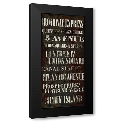 NY Bway Express Black Modern Wood Framed Art Print by Art Licensing Studio