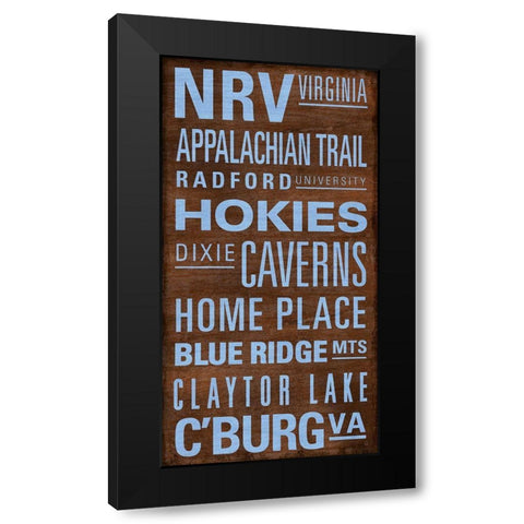 NRV Text Black Modern Wood Framed Art Print by Art Licensing Studio