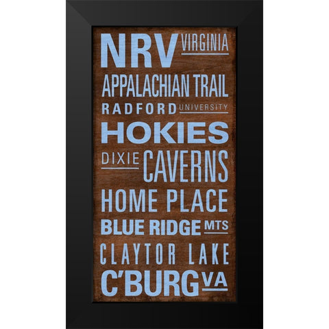 NRV Text Black Modern Wood Framed Art Print by Art Licensing Studio