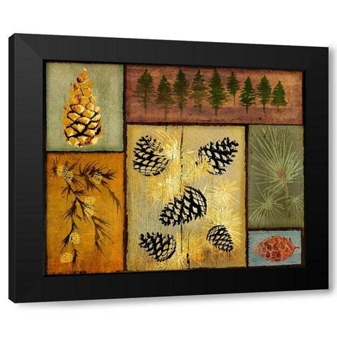 Pines and Oak I Black Modern Wood Framed Art Print by Art Licensing Studio