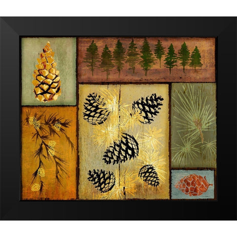 Pines and Oak I Black Modern Wood Framed Art Print by Art Licensing Studio