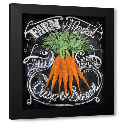 Chalkboard Carrots Black Modern Wood Framed Art Print with Double Matting by Art Licensing Studio