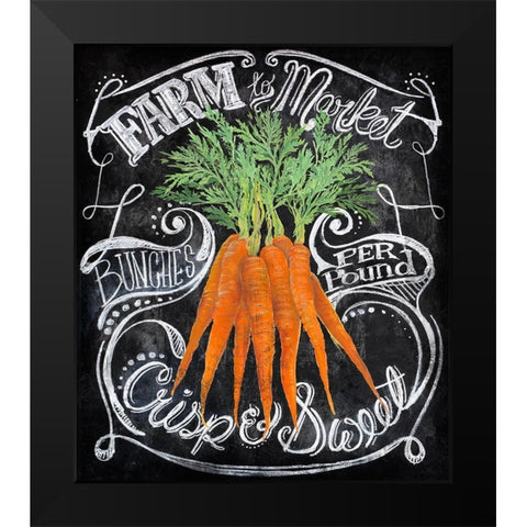 Chalkboard Carrots Black Modern Wood Framed Art Print by Art Licensing Studio