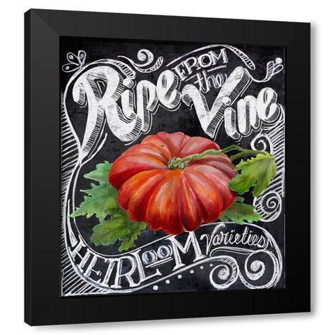 Chalkboard Tomato Black Modern Wood Framed Art Print with Double Matting by Art Licensing Studio