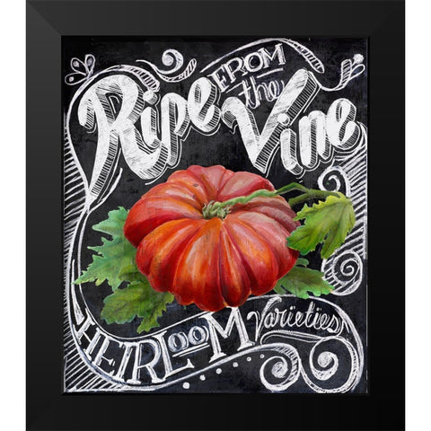 Chalkboard Tomato Black Modern Wood Framed Art Print by Art Licensing Studio