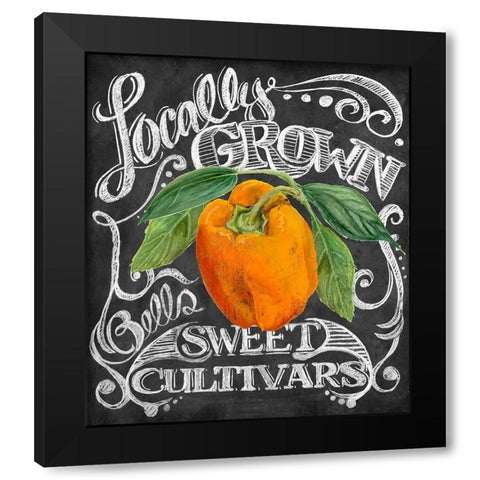 Chalkboard Pepper Black Modern Wood Framed Art Print by Art Licensing Studio