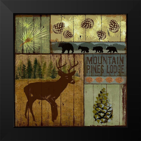 Pines and Oaks III Black Modern Wood Framed Art Print by Art Licensing Studio