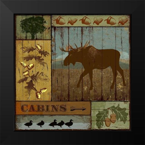 Pines and Oaks IV Black Modern Wood Framed Art Print by Art Licensing Studio