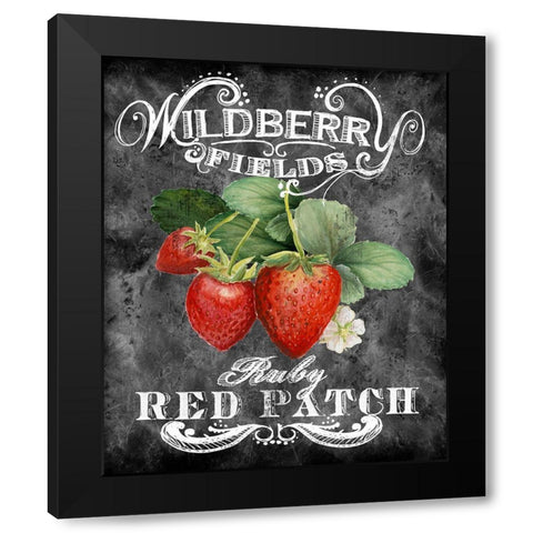 Wildberry Fields Black Modern Wood Framed Art Print with Double Matting by Art Licensing Studio