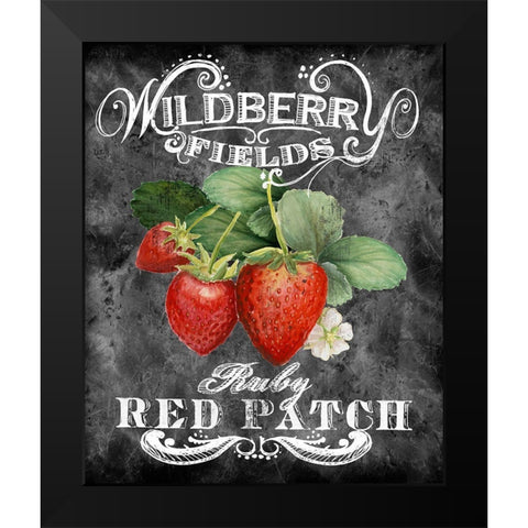 Wildberry Fields Black Modern Wood Framed Art Print by Art Licensing Studio