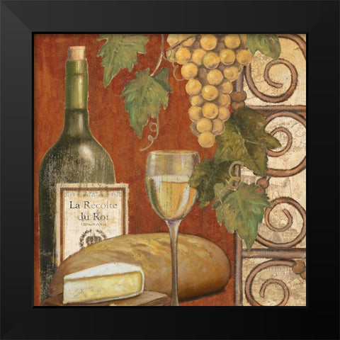 Wine and Cheese Tasting 1 Black Modern Wood Framed Art Print by Art Licensing Studio