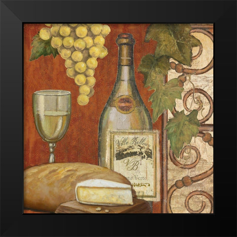 Wine and Cheese Tasting 2 Black Modern Wood Framed Art Print by Art Licensing Studio