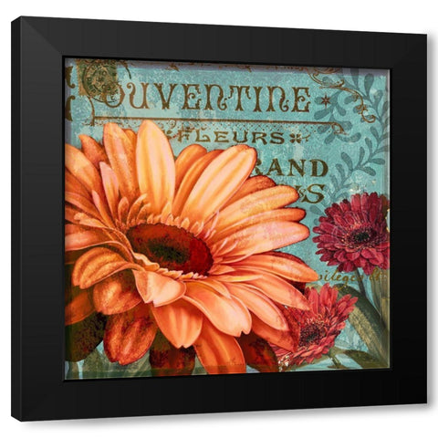 Rouge From the Garden II Black Modern Wood Framed Art Print with Double Matting by Art Licensing Studio